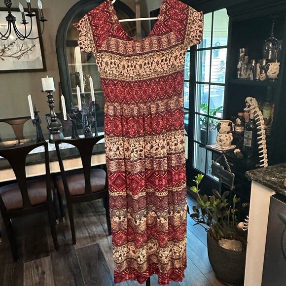 Soft Surroundings NWOT Macelo Pattern Maxi Dress Smocked mixed floral Medium - Picture 2 of 8